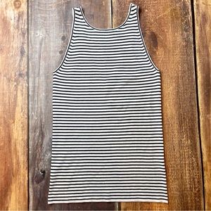 Banana Republic Black and White Striped Tank Top